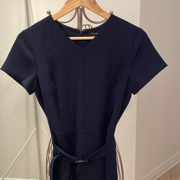 Club Monaco navy jumpsuit lined straight legs - Picture 4 of 5